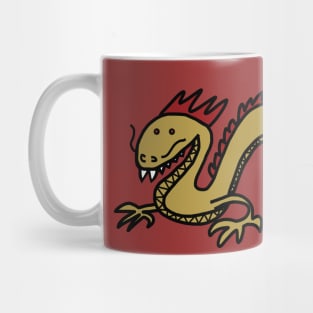 Dragon in Gold and Red Mug